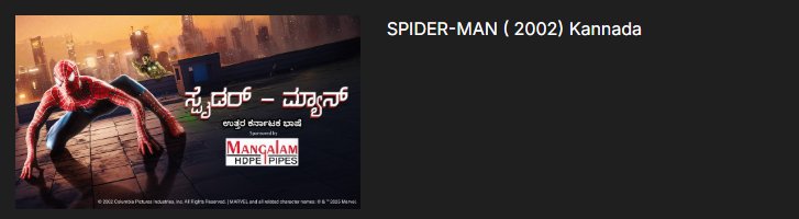 Shrikrishna_13's tweet photo. Following Hollywood Movies Are Now Streaming In #NorthKarnatakaKannada On @talkiesapp 

#SpiderMan 
#Godzilla
#Anaconda
#TheKarateKid
#TheAdventuresOfTintin
#StuartLittle2
#HotelTransylvania https://t.co/iYNFfAZCp9