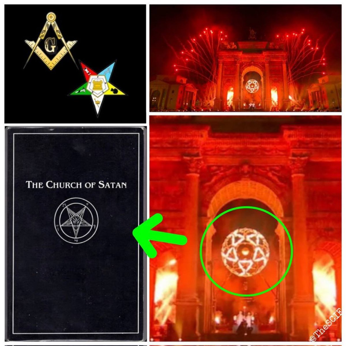 JackStr42679640's tweet photo. Satanic symbolism was right out in the open, as usual, during the opening ceremony for the 2026 Winter Olympics. This is nothing new as they mocked the last supper during a prior opening ceremony. They are showing you who they are and who they worship.

The Satanic star, or inverted pentagram, is a five-pointed star with one point facing down and two points up, often symbolizing chaos, individualism, and the inversion of traditional spiritual order. It is the primary symbol of the Church of Satan, commonly featuring an inscribed goat’s head (Sigil of Baphomet).

TheIntelSCIF
