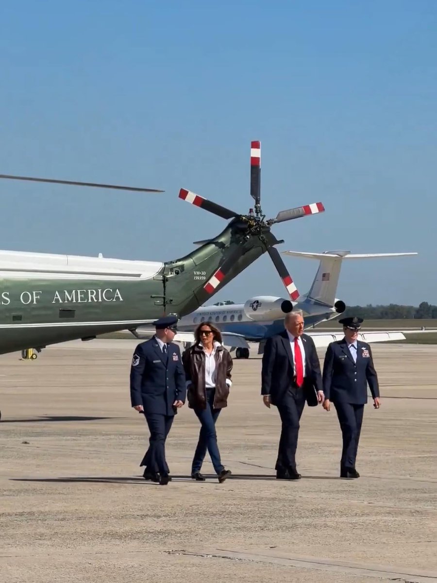 <a href="/WhiteHouse/">The White House</a> ⚓⛽ -#President <a href="/POTUS/">President Donald J. Trump</a>, &amp;
<a href="/MELANIATRUMP/">MELANIA TRUMP</a>, departing Joint Base Andrews this morning to attend #Navy250 in #Virginia!! <a href="/POTUS44/">President Obama</a>, <a href="/POTUS45/">President Trump 45 Archived</a>, <a href="/TeamTrump/">Team Trump (Text TRUMP to 88022)</a>, <a href="/WhiteHouse/">The White House</a>, <a href="/MELANIATRUMP/">MELANIA TRUMP</a>, <a href="/USNavy/">U.S. Navy</a> 📷: <a href="/MargoMartin47/">Margo Martin</a>, <a href="/margomartin/">Margo Martin</a> 🇺🇸🇺🇸🇺🇸🇺🇸