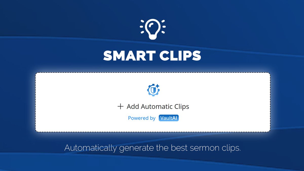 We have officially launched Smart Clips—our solution for generating the best clips from your sermons into short form vertical content. It's an incredible time-saving feature available to all broadcasters.

We live in an attention-deprived world. Shorts, reels, and bite-sized
