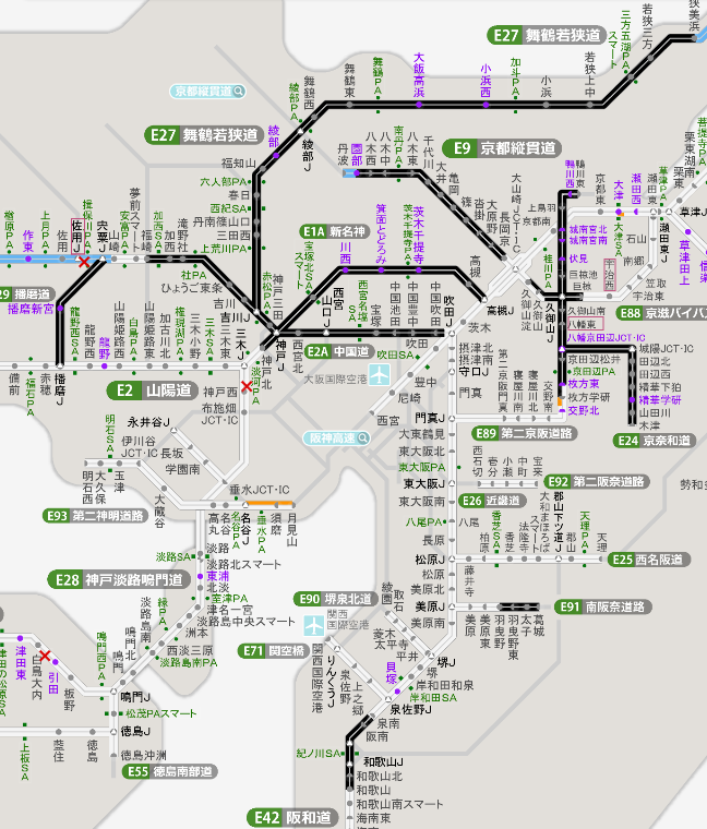 iHighwayKansai's tweet photo. 【雪通行止め状況】
新名神（大阪・京都府域）・山陽道・中国道・第二京阪・京都縦貫・舞若道・播磨道・南阪奈・阪和道等で通行止めを実施しています。
上記以外でも気象状況により通行止めとなる可能性がありますのでご注意ください。
◆最新の交通情報はこちら
https://t.co/v5eGSaiRIn https://t.co/uEDEM5MA37