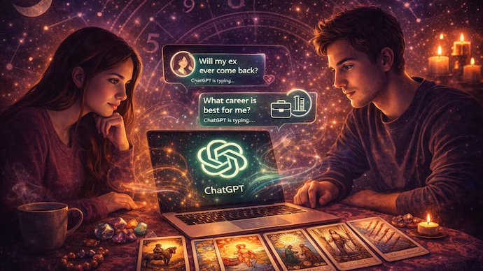 IndiaToday's tweet image. 𝐂𝐡𝐚𝐭𝐆𝐏𝐓 𝐢𝐬 𝐭𝐡𝐞 𝐧𝐞𝐰 𝐚𝐬𝐭𝐫𝐨𝐥𝐨𝐠𝐞𝐫. 𝐁𝐮𝐭 𝐡𝐨𝐰 𝐚𝐜𝐜𝐮𝐫𝐚𝐭𝐞 𝐢𝐬 𝐢𝐭?

Read more: intdy.in/czu8rw | @priyartist 

#ChatGPT #Astrologer