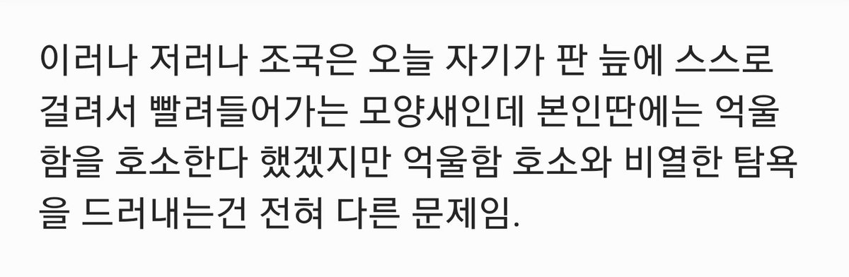 <조국은 왜 저렇게 급한 내색을 드러낸걸까>