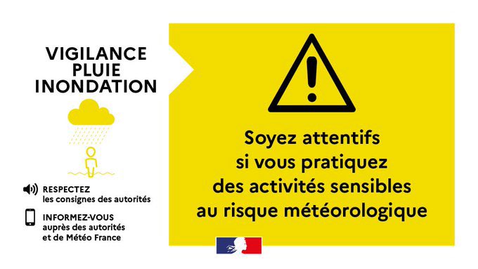 Image de Préfet du Var - #MÉTÉO83 | 🟡 Dimanche 8 février, Météo France place le #Var en vigilance JAUNE pluie-inondation à p