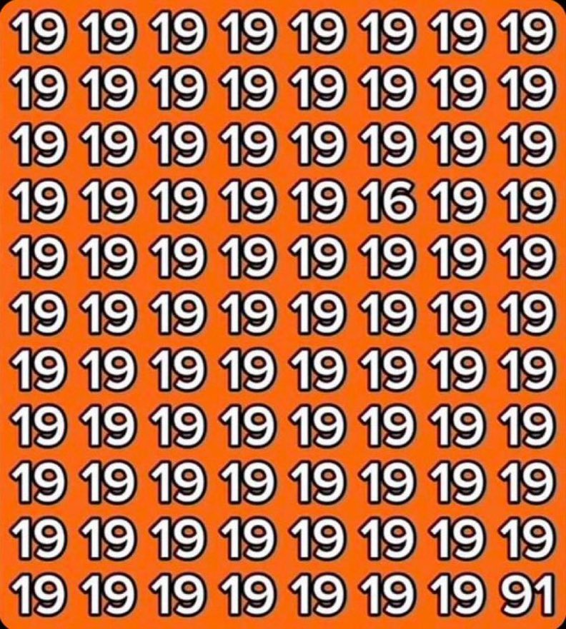 Eye test 

How many 91 do you see ?