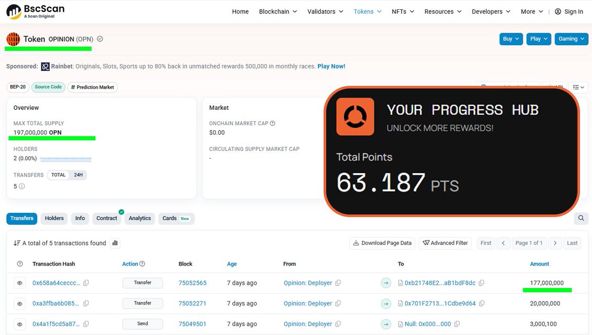 Big news in the prediction game! 

🚨 $OPN AIRDROP IS LIVE 🚨

opinion-trade.xyz/points

Opinion × Binance Wallet Booster Campaign is on right now

Eligible:
→ Enough $BNB chain activity
→ Binance Wallet user
→ Prediction market player
→ Early adopter

Even a single time