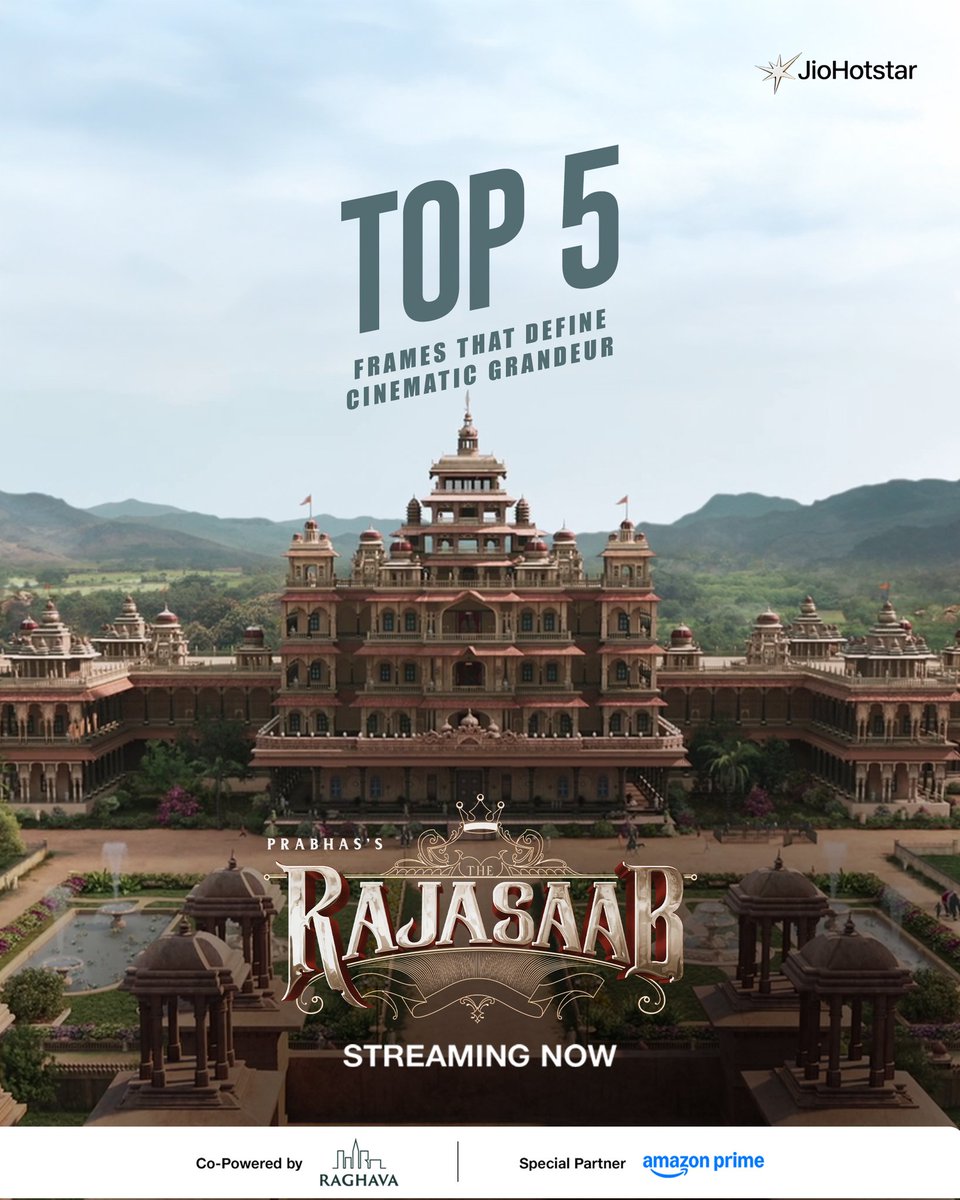 JioHotstarTel_'s tweet image. Frames that carry the weight of The RajaSaab reign!   🖤 

Welcome India's Biggest Superstar Home with JioHotstar! 👑

#Top5 #TheRajaSaab #TheRajaSaabOnJioHotstar #JioHotstar
