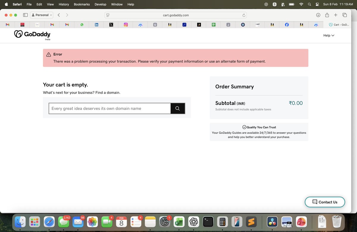 rajnarang's tweet image. Same problem again. These @GoDaddy @GoDaddyHelp  @GoDaddyPro do not learn, nor they improve. They are so arrogant that non of the customer support even approaches you. A technology company who cannot even fix their problems. 
 #server #DomainsForSale #Domains #hostingpremium