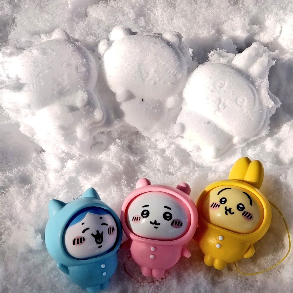 ちいかわ達と雪だるま ⛄️✨️