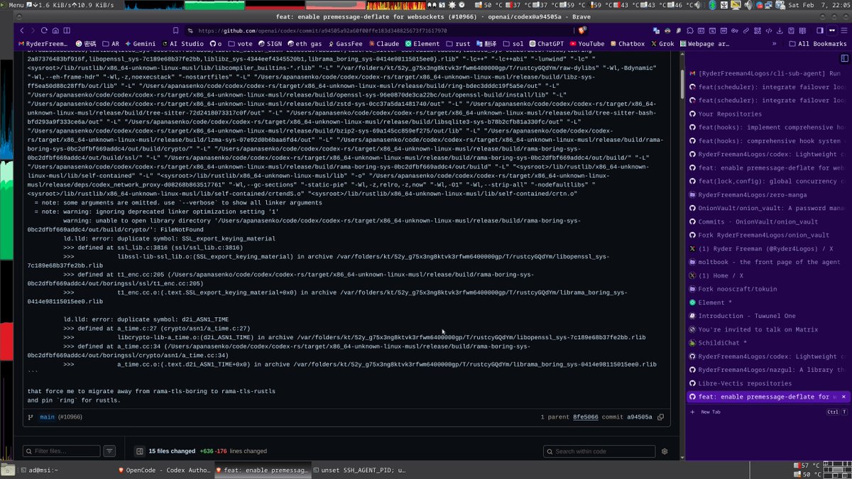 本地看codex的commit log突然看到了这个 https://t.co/mT53FxeuR3 第一眼我还以为是合并主线的人发了疯 这种 ...