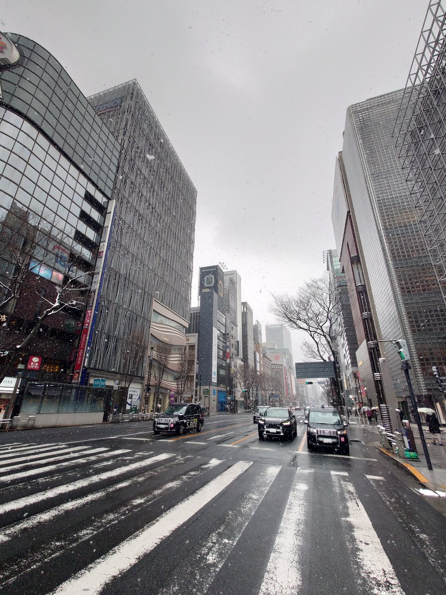 雪の銀座でした