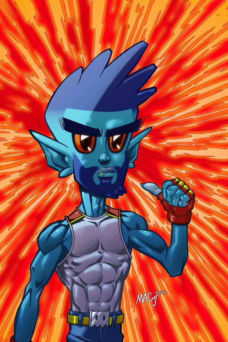 Mickezilla's tweet image. FFinal final cover for CrossoverWorld Issue #2. Perfectionist problems. You’re seeing the sausage being made. Everything’s locked in. Onward to making Issue #1 spectacular.

#CrossoverWorld #DirkTheDuppy #ComicCover #TheodysseyComics