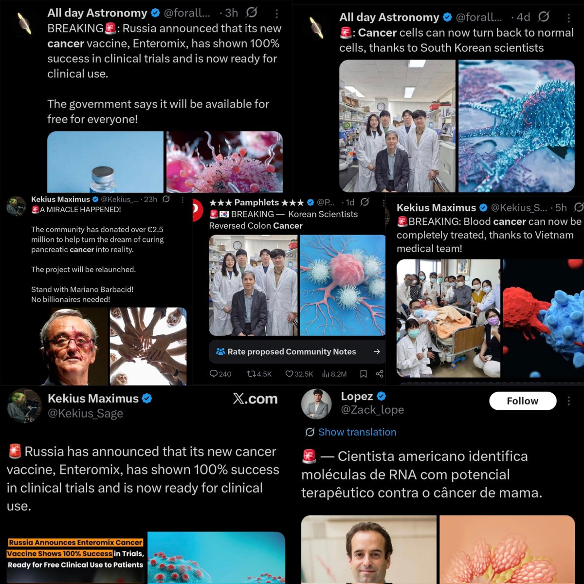 Suddenly everybody and their mama curing cancer ?????????