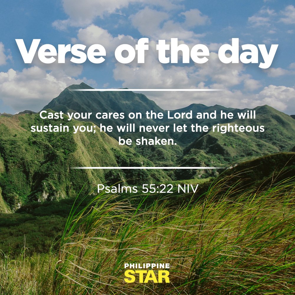 PhilippineStar's tweet photo. HE WILL SUSTAIN YOU 🤲

Cast your cares on the Lord and he will sustain you; he will never let the righteous be shaken. – Psalms 55:22 NIV https://t.co/diCnWb8Az3