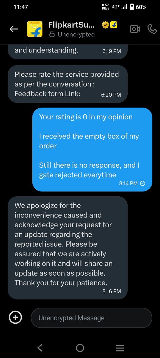 ram_902107's tweet image. #scam #flipkartscam

They are rejecting my missing order refund again and again.
Only giving excuses

Still there is no solution yet 
Order id :- OD336679142019381100
@Flipkart
@flipkartsupport