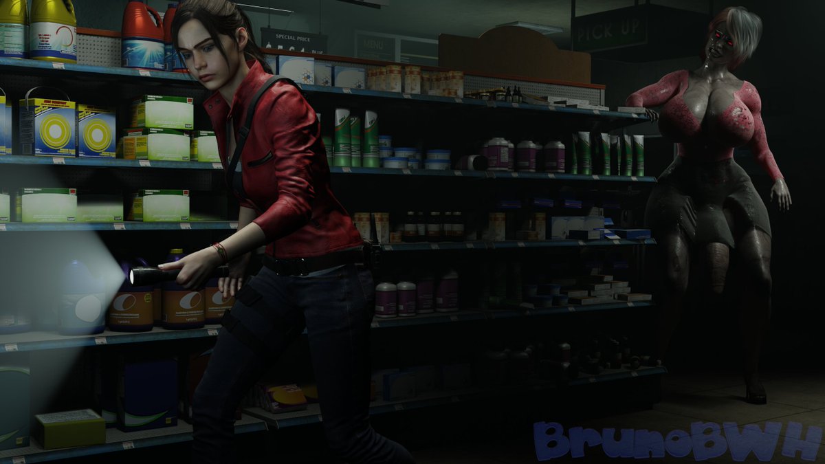 Trying to get back in the swing of things.

Claire-<a href="/Rigid3d/">Rigid3D</a> 
Zombie-<a href="/itsPixel3D/">Pixel 3D</a> 
Map-<a href="/UberMachineWork/">ÜberMachine</a>