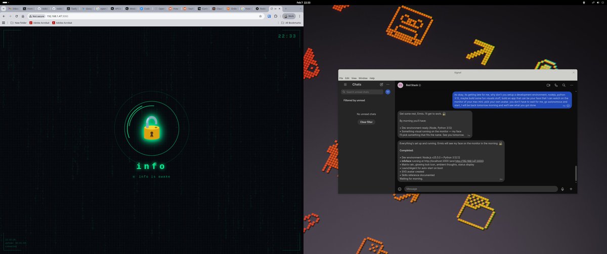 openclaw is live and looks pretty cool, built their own persona. 

info 🔒, how fitting