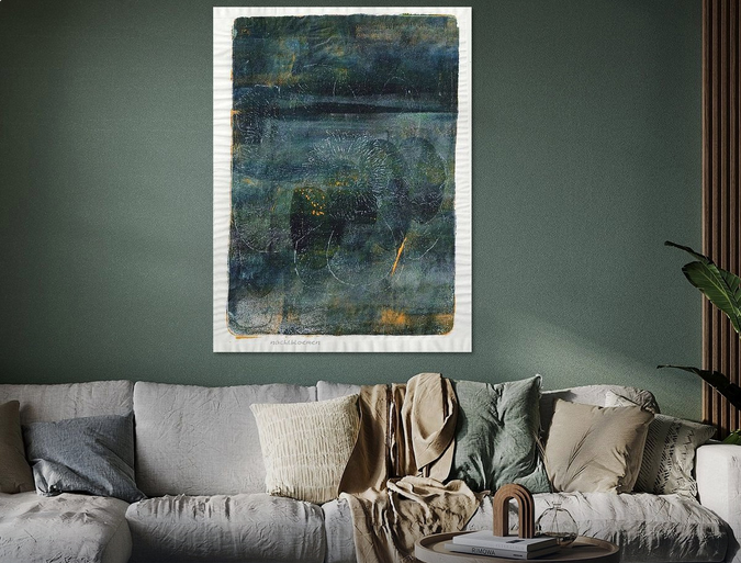 Heldinne's tweet image. nog een #imagetransfer #gelliprint op #werkaandemuur gezet 
 "nachtbloemen"
 werkaandemuur.nl/nl/shopwerk/na…