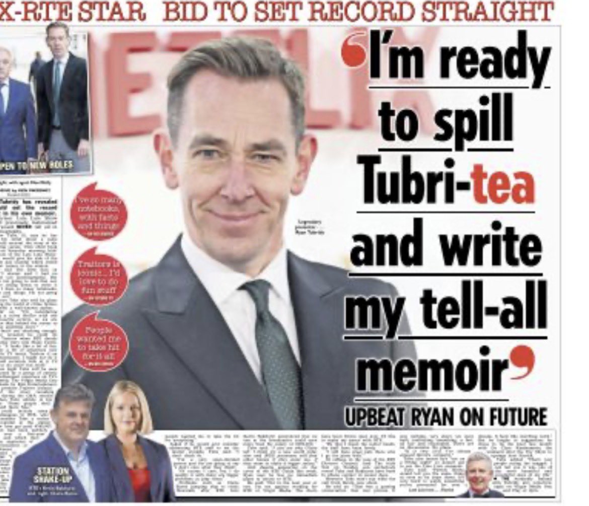 KenSweeney's tweet image. Tubs changes his mind about a memoir.  
“I have so many notebooks, with facts and things.” #splash 
thesun.ie/tv/16503385/ry…