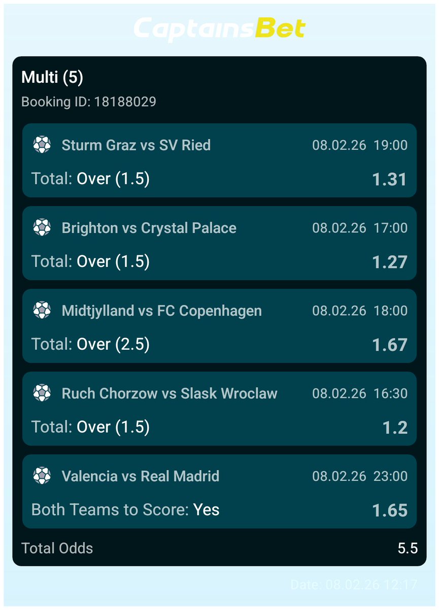 taita_apple's tweet photo. CAPTAINSBET. 
5 Odds 
Betslip code 👉18188029 
Register 👉https://t.co/5Gbdpb1j6N 
Promo Code 👉TAITA https://t.co/NOARI9bmaj