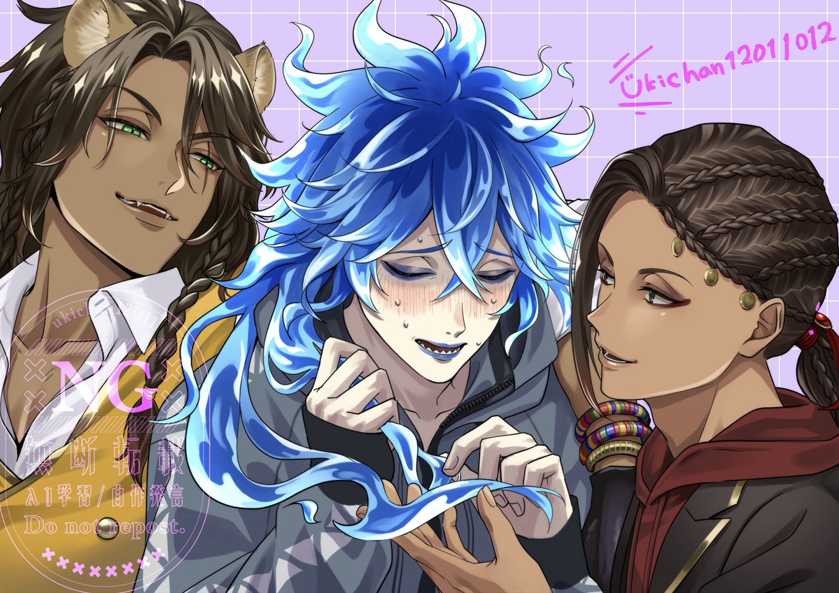 ←キラキラぎゃうに挟まれるイデくん
　　　　黒ぎゃうに絡まれるイデくん→