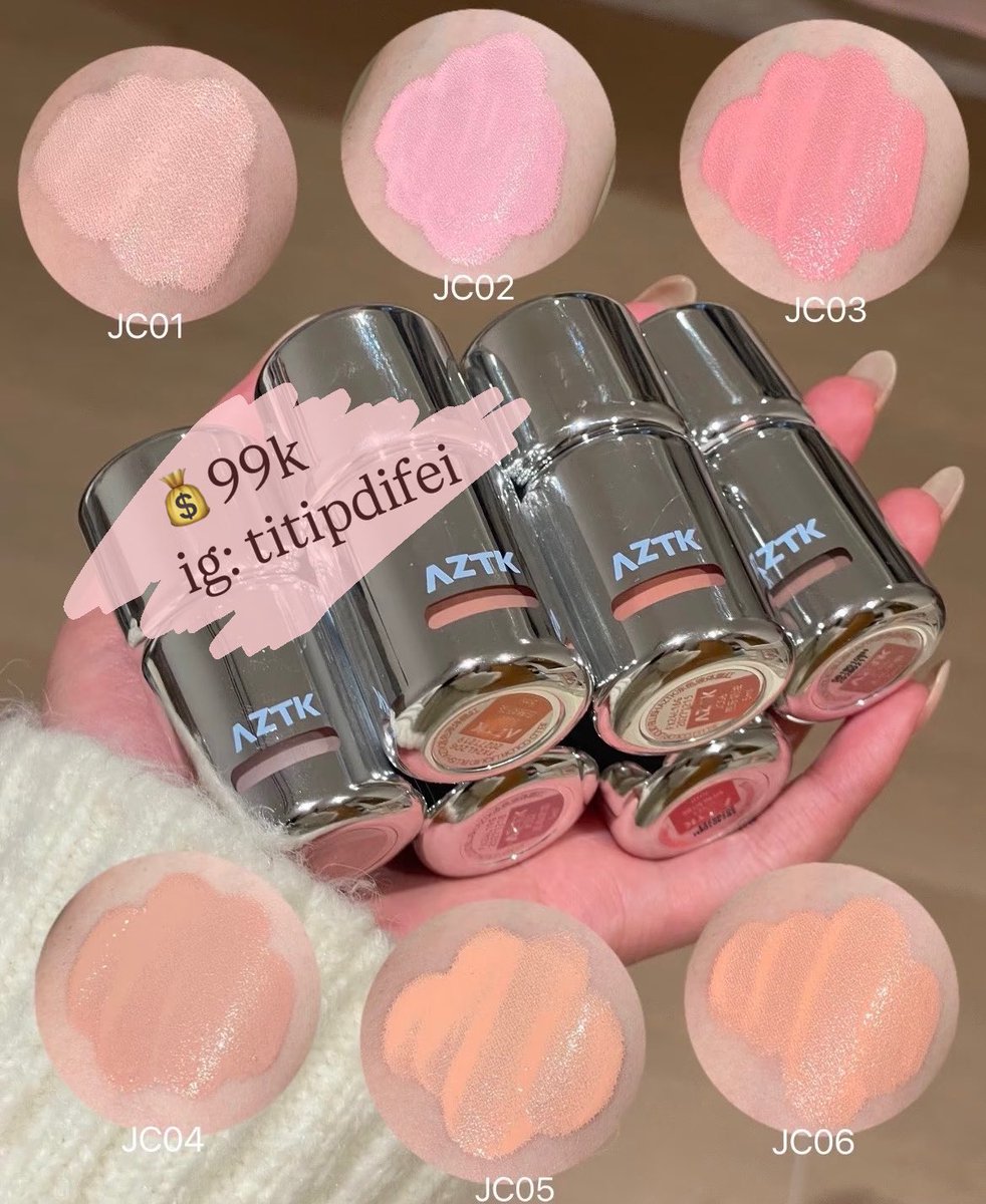 xiaofeiifei's tweet photo. ❗️Open PO AZTK Liquid Blush❗️

💰IDR : 99k
📌Harga sudah bersih INA
🧧Full payment, Dp 70% pelunasan bisa shopee

✈️Ready ETA 24 April 
📍BSD
Varian :
JC01 (viral douyin)
JC02
JC03
JC04
JC05
JC06
JC07 https://t.co/HZKIzfF4Ez