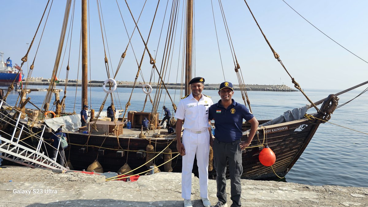RahulDewanV2's tweet photo. What goes around, comes around. #INSVKaundinya sailed to Muscat with a lot of pomp... and is now on its way back. The Muscat to Mumbai journey starts today. Let's make some social media noise and welcome the team back. 

@hem_foxtrot @sanjeevsanyal @sangamtalks https://t.co/y0oQkY13Oj