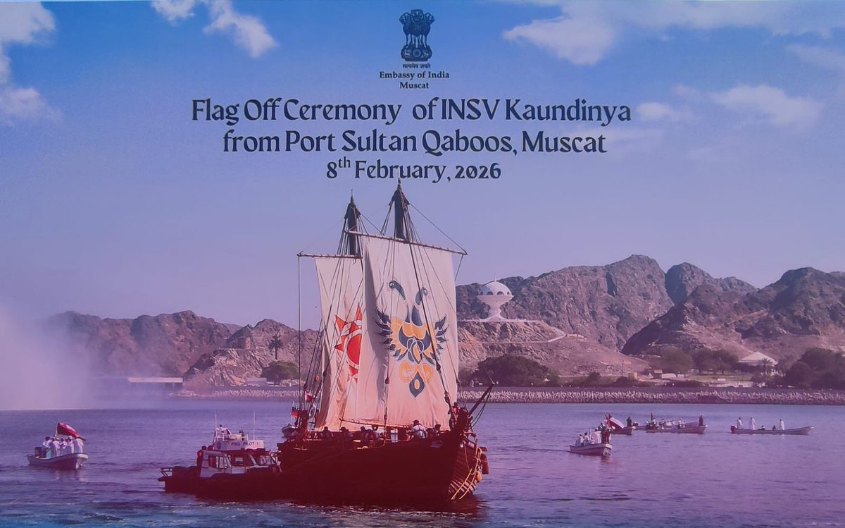 What goes around, comes around. #INSVKaundinya sailed to Muscat with a lot of pomp... and is now on its way back. The Muscat to Mumbai journey starts today. Let's make some social media noise and welcome the team back. 

<a href="/hem_foxtrot/">Dr. Hemanth</a> <a href="/sanjeevsanyal/">Sanjeev Sanyal</a> <a href="/sangamtalks/">Sangam Talks</a>
