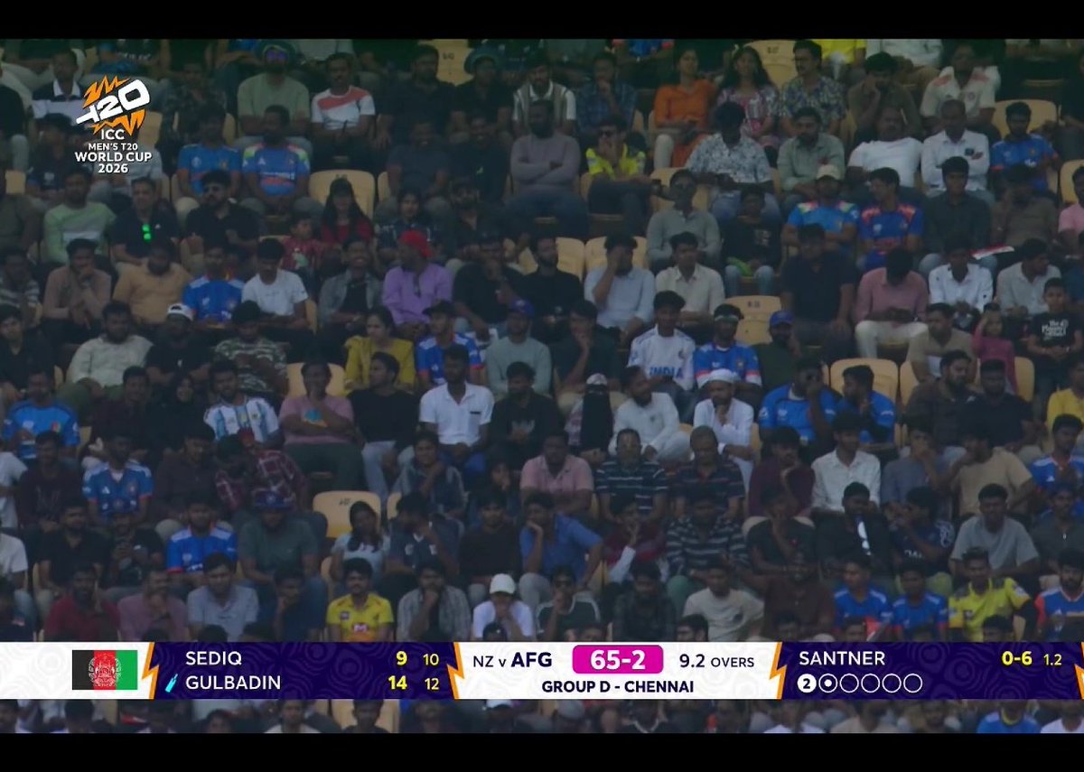 CHENNAI LOVES CRICKET. 🫡

- A very good crowd for a game with India not playing.