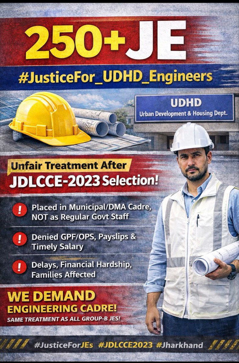 Chandra71071099's tweet photo. @HemantSorenJMM
@JmmJharkhand
@JharkhandCMO
@kumarsudivya
@jhar_governor
@yourBabulal
@prdjharkhand
@RanchiPIB
@The_FollowUp
@prabhatkhabar
@JagranNews
@Live_Hindustan

#JDLCCE2023  
#JusticeFor_UDHD_JEs  
#JharkhandNews https://t.co/DSnc5Qf8zJ