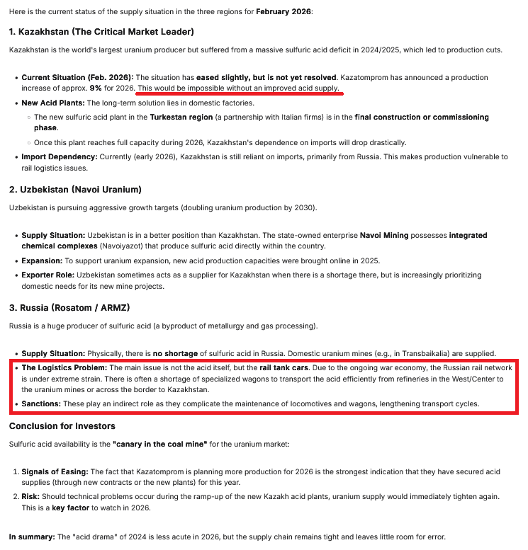 GLoffelhardt's tweet photo. Kazakhstan/Russia/Uzbekistan - Sulfuric acid
Is the problem logistical in nature (tank cars/rail network) and not only due to the sheer volume of acid? https://t.co/3c39HUrays