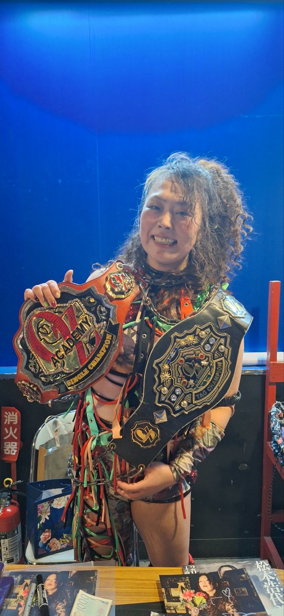 TheChaseDanger's tweet photo. That's my double champ!! Congratulations #LadyDestroyer #HiroyoMatusmoto #OzAcademy #MatusmotoHiroyo https://t.co/5ZegGoCDI8