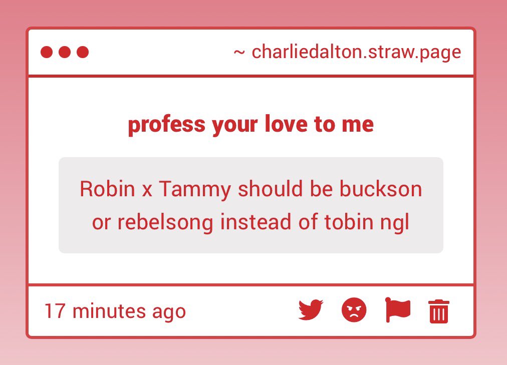 wheelerfail's tweet image. “robin x tammy” I JUST MADE SOME BULLLLLSHIIIIITTTTTT charliedalton.straw.page