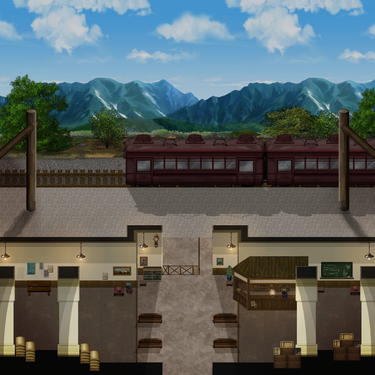 #皆様のマップを見たい気分  #古都ニ視ユルハ
スクショじゃない一枚絵マップをお見せする機会があまりないので…
気に入ってるのはこのあたり！