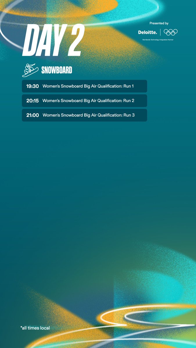 We have EIGHT medal events to look forward to on Day 2 of #MilanoCortina2026, including: Alpine skiing ⛷️, Speed skating ⛸️, and Luge 🛷.

Watch the Winter Olympics here 👉 oly.ch/4tg1TdM

#Olympics #Schedule