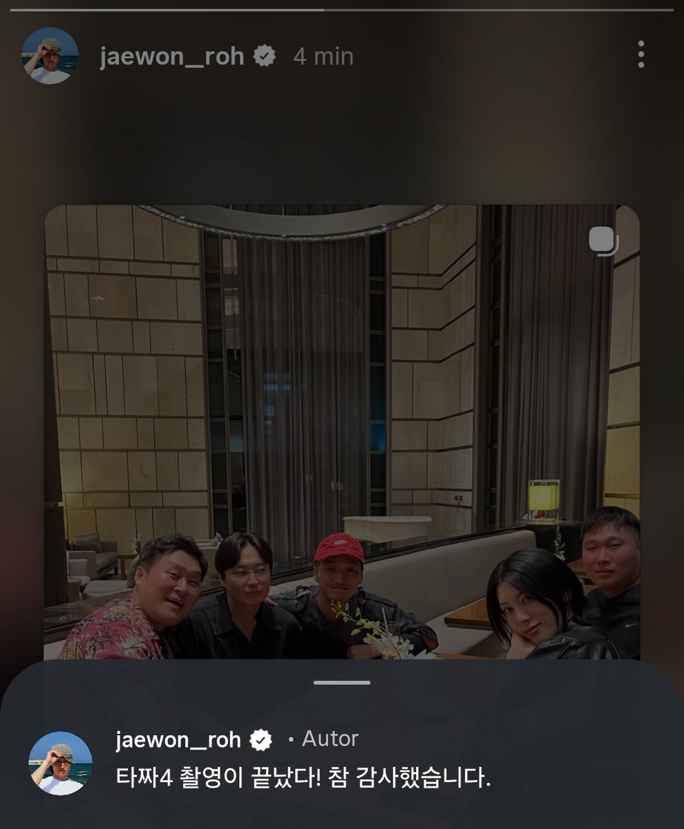 jaewonsglasses's tweet photo. Jaewon shared Byun Yohan's post on his stories 🖤
"Filming for Tazza 4 is over! Thank you so much" https://t.co/4EoG0ul64A