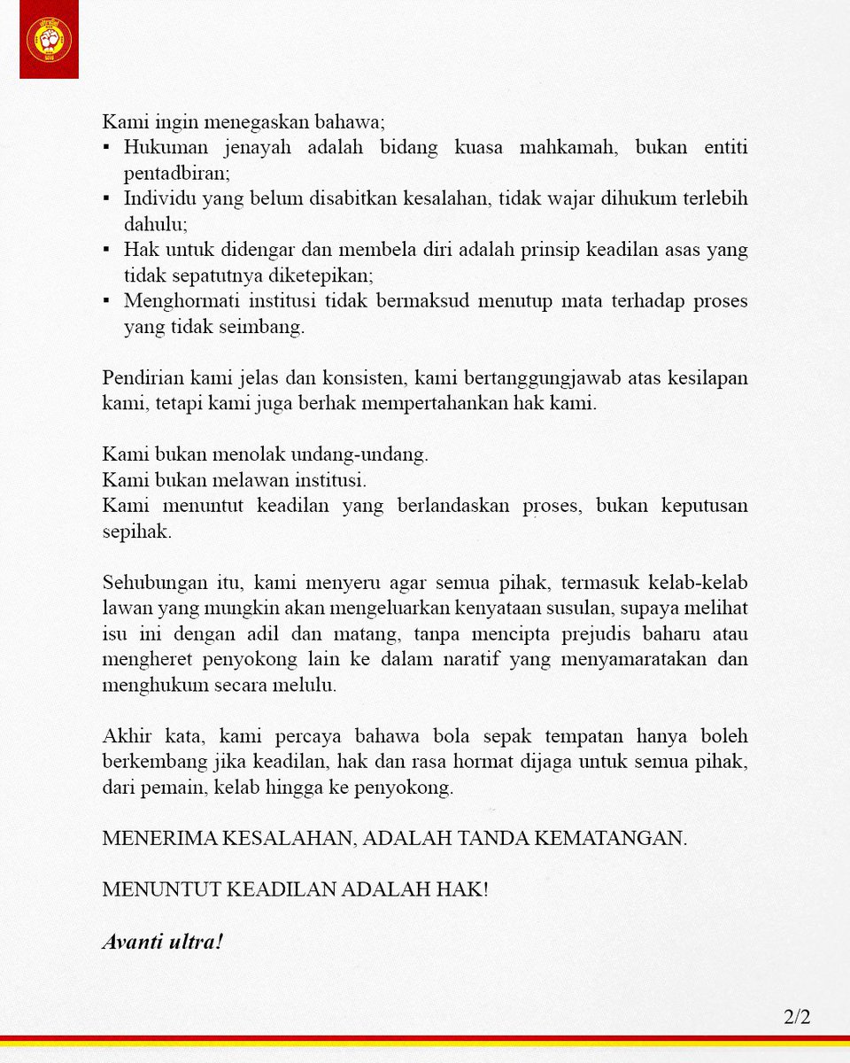 Kenyataan Balas ultra Selangor
8 Februari 2026