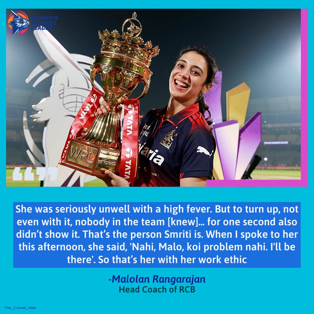 the_cricket_web's tweet photo. The spirit of Captain Smriti Mandhana towards her game 🔥
@wplt20 @RCBTweets #SmritiMandhana #RCBWomen #WPLFinal https://t.co/pqkEhomRzz