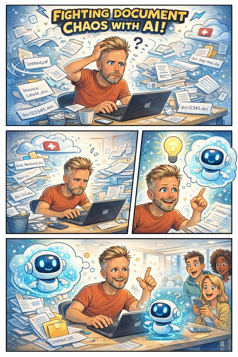 vuhrmeister's tweet photo. Just asked ChatGPT to create a comic based on what it knows about me. It nailed it. That's why I'm building Filently. https://t.co/lNVGokrtfI
