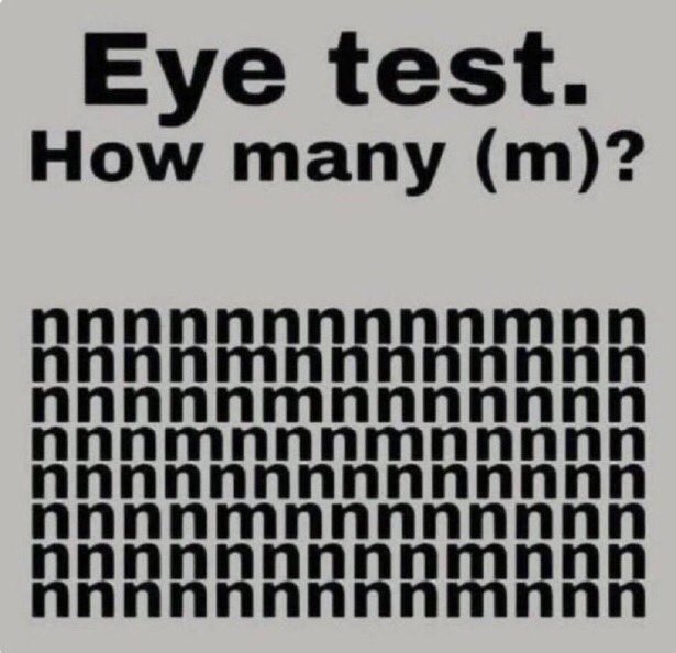 How many “m” can your eyes see??
