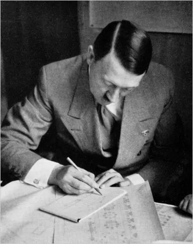 "Mein fuhrer, what you writing?"

"Imf just writing an idea for a youtubef channel. I'll thing I'll call it, 'YO MAMA'."