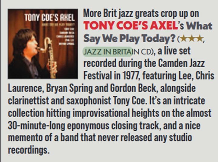 More Brit jazz greats crop up on...
February issue of Shindig! Magazine... the latest!