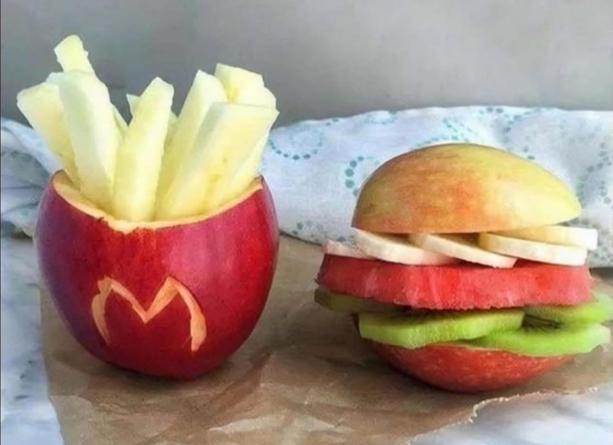 다이어트한다고 했더니 엄마가 과일로 맥날세트 만들어줌