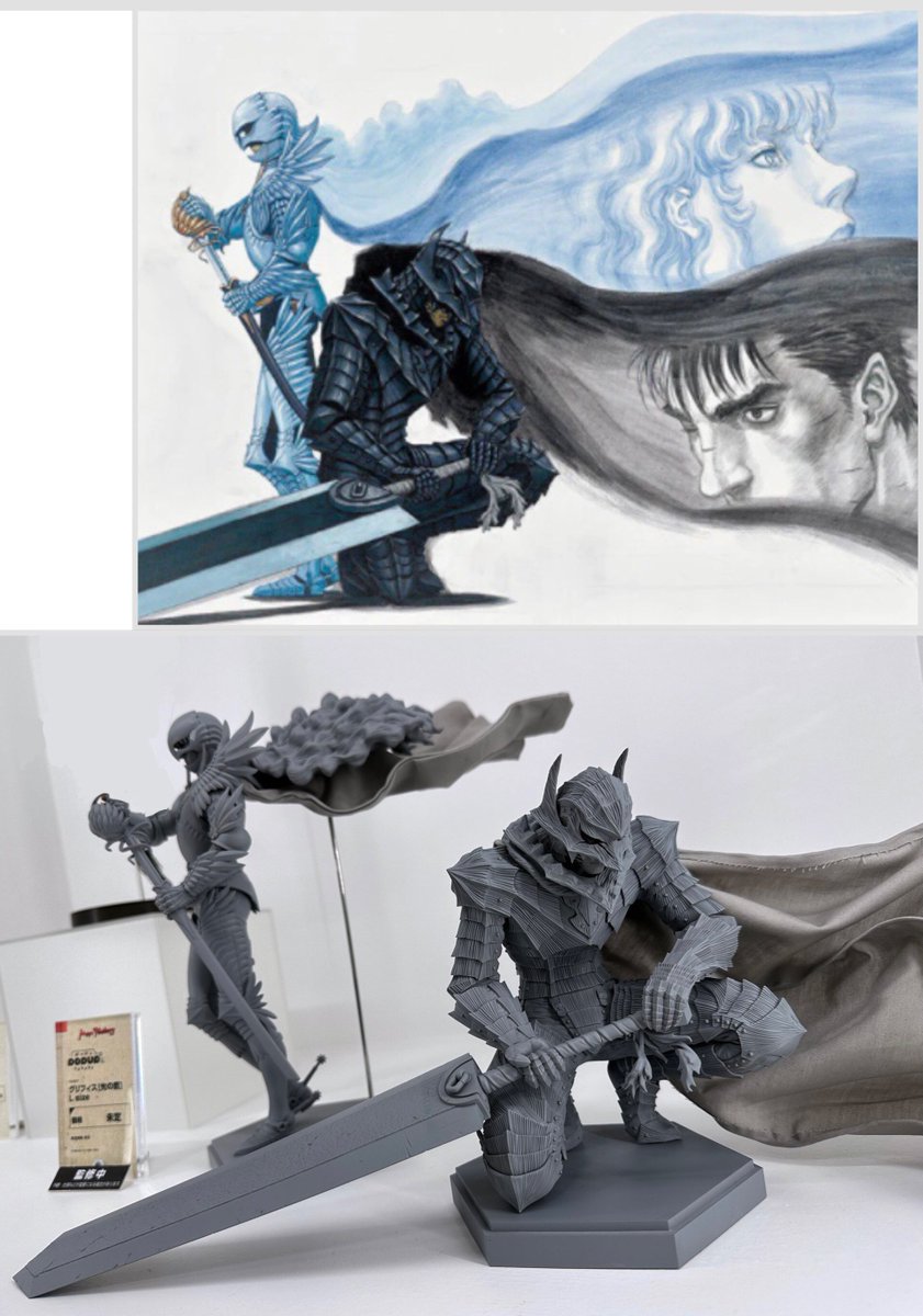 大ベルセルク展の 光の鷹/狂戦士の原画の再現が たまらない😭