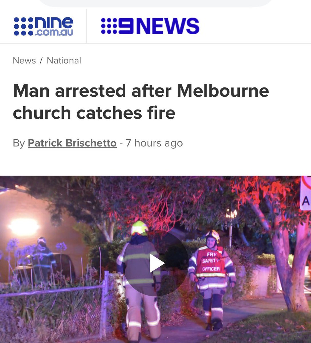 OzraeliAvi's tweet photo. Christianity is under attack globally and the mainstream media keeps running cover for the PERPETRATORS.

This church didn’t ‘catch fire’.
The man arrested is suspected of FIREBOMBING it.

Shame on everyone who minimises anti Christian attacks. https://t.co/FqxIKq7NsE
