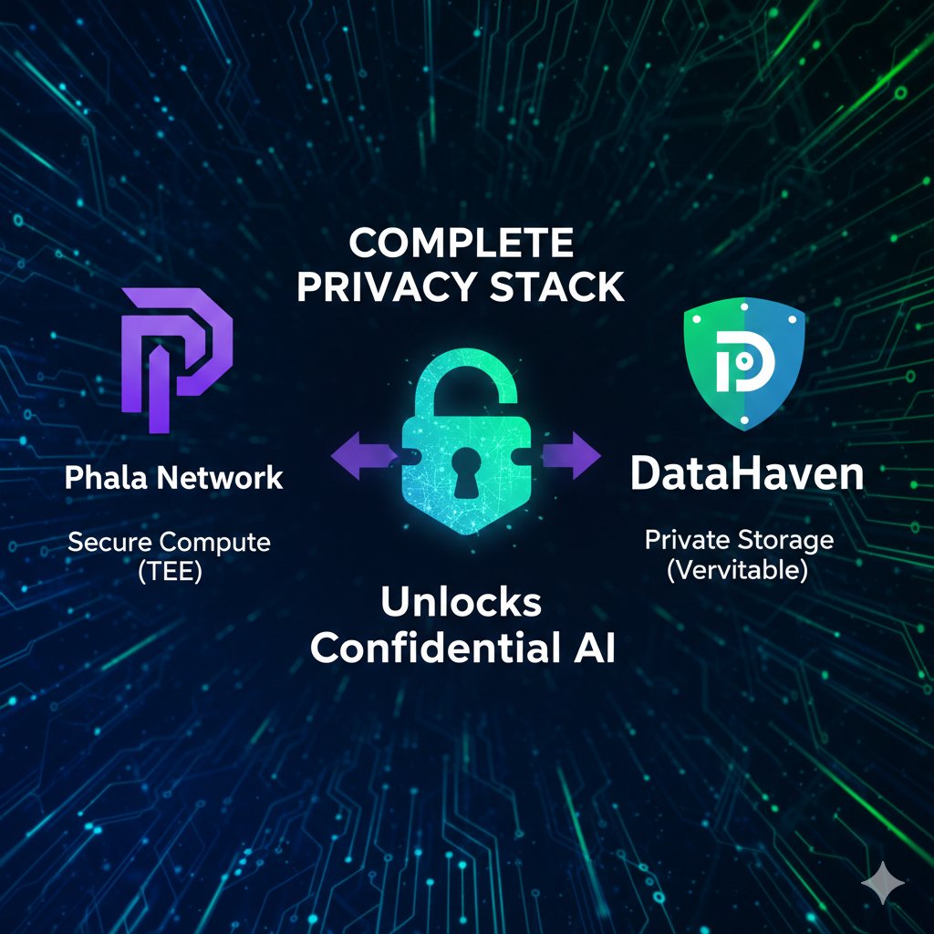 larabaliman's tweet photo. Looking for a complete privacy stack? The partnership between @PhalaNetwork and @DataHaven_xyz delivers end-to-end security for AI. Secure compute + Verifiable private storage = Total Peace of Mind. 🔒✨ @DataHaven_xyz @PhalaNetwork https://t.co/aK9f4ElxHf