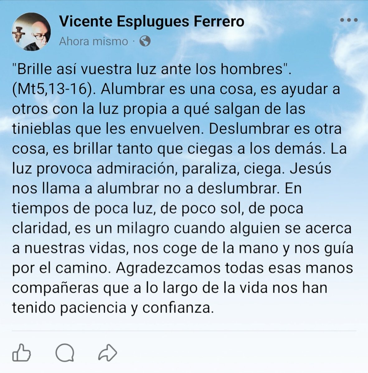 #Evangeliodeldía #Brillevuestraluz #Alumbrarnodeslumbrar 8/2/2026