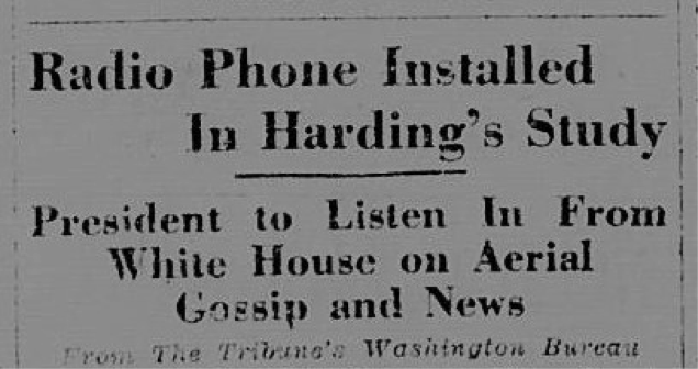mariobianchi18's tweet photo. L'#8febbraio 1922 il 29° presidente degli Usa #WarrenHarding introduce per la prima volta nella storia della Casa Bianca un dispositivo radio. Svolta storica. Quasi due anni dopo Calvin Coolidge, il successore di Harding, fu il primo presidente a trasmettere dalla White House. https://t.co/Sa3G5uEfOR