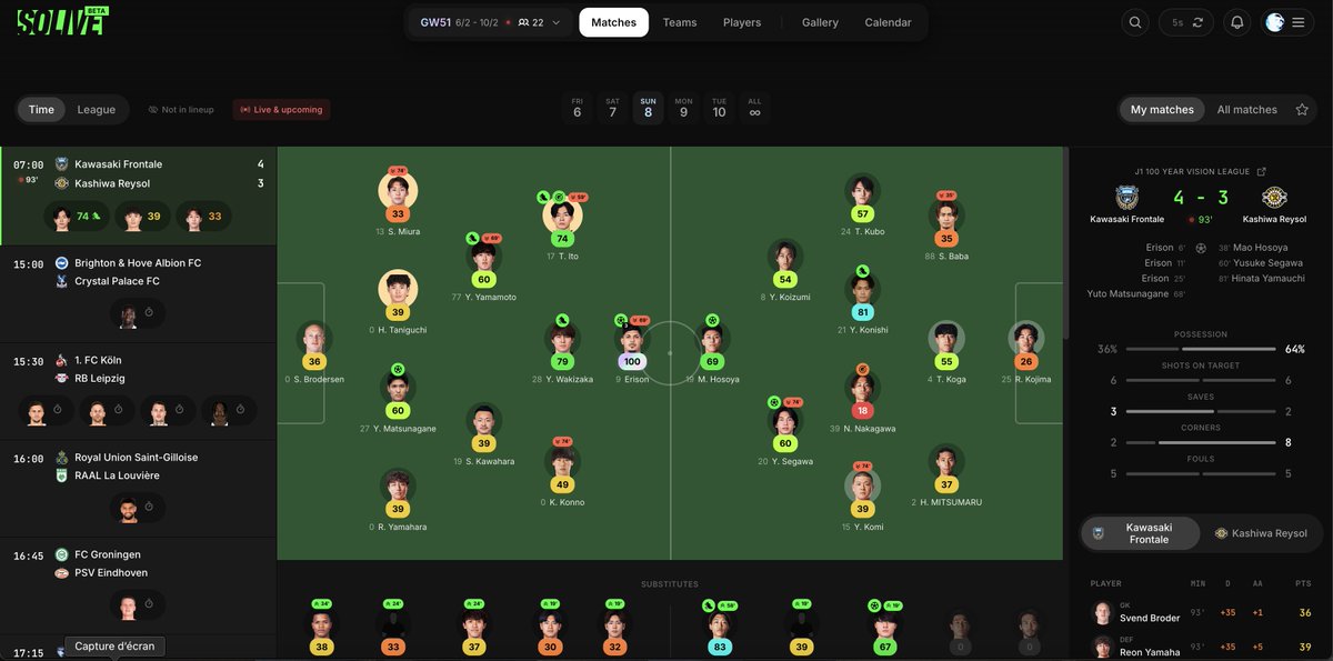 Personnellement je regarde de plus en plus mes scoring #sorare sur <a href="/solive__/">SOLIVE</a> ⚽️
Je trouve vraiment le visuel incroyable !! On retrouve un écran terrain qui rappel SD mais le global est top !!

Je vous mets le lien : solive.io/live