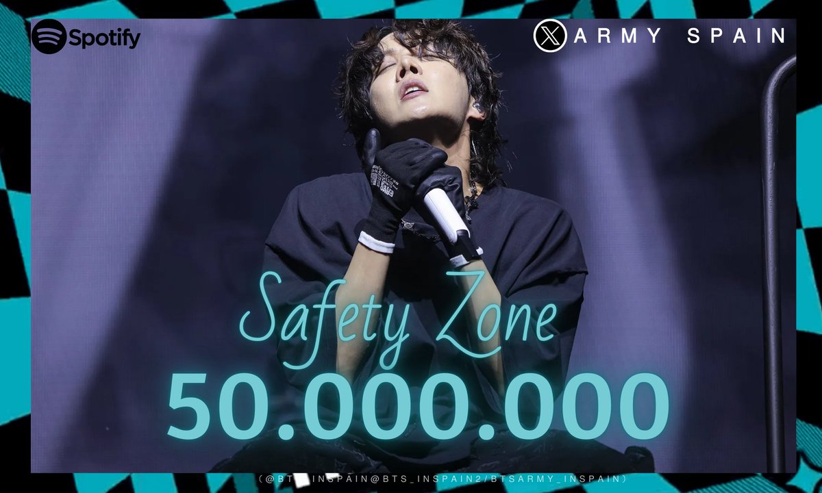 BTS_inSpain2's tweet image. 🎧| "Safety Zone" de #JHOPE ha alcanzado 50 MILLONES de reproducciones en Spotify (50.147.649)! 

¡Sigamos haciendo stream!
50M ✅️ 🔜 100M
Gap: 49.852.351
📅 10/5/32

🖇open.spotify.com/track/00I41xsW…

#BTSJHOPE
#BTS @BTS_twt 
- ⛵️
